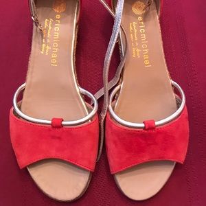 Eric Michael pink velvet sandals